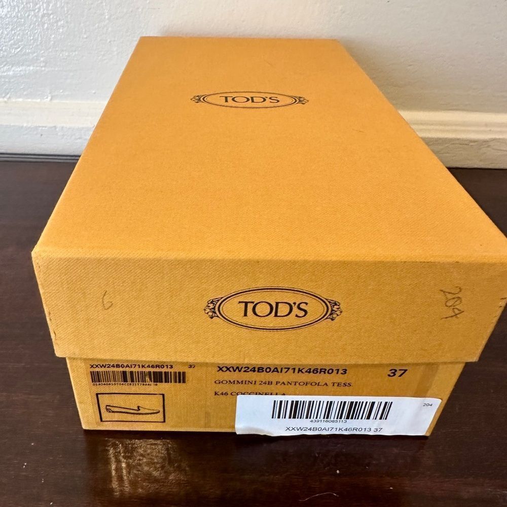 TOD’S Stylish Red and Gray Women's Pantofola loafers size 7 new - Picture 15 of 15